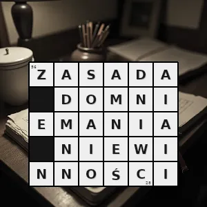 Hasło krzyżówkowe zasada w prawie karnym według której każda osoba jest niewinna wobec przedstawianych jej zarzutów dopóki wina nie zostanie jej udowodniona - zasada domniemania niewinności – rozwiązanie, synonimy, podpowiedzi i definicje krzyżówkowe